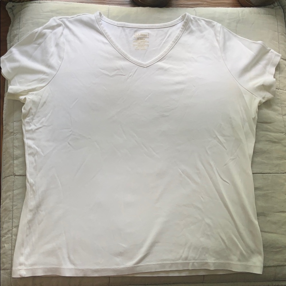 LL bean white tee